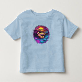 Vibrant Retro "Summer Time" Sunset T-Shirt