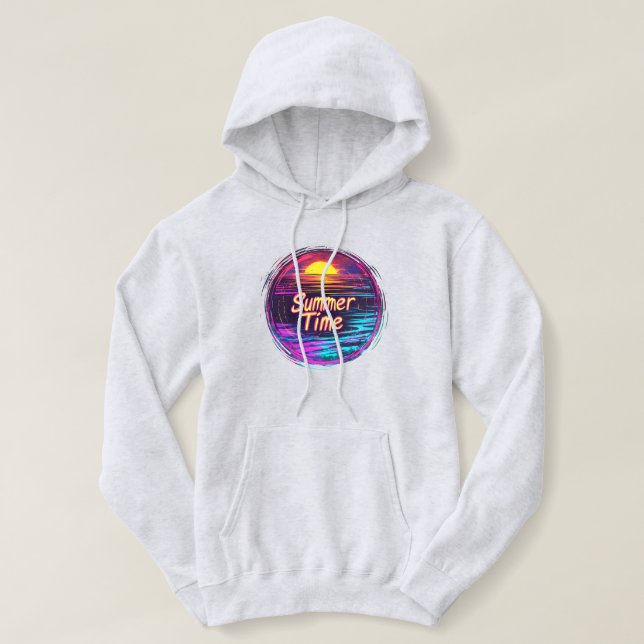 Vibrant Retro "Summer Time" Sunset T-Shirt (Design framsida)