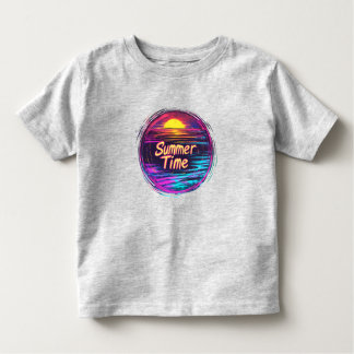 Vibrant Retro "Summer Time" Sunset T-Shirt