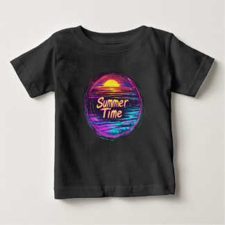Vibrant Retro "Summer Time" Sunset T-Shirt