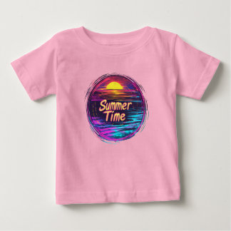 Vibrant Retro "Summer Time" Sunset T-Shirt