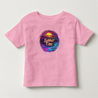 Vibrant Retro "Summer Time" Sunset T-Shirt