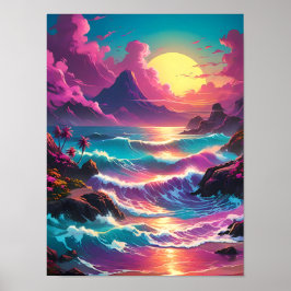 Vibrant Retro Vågar, fetstil av färgstark retro Poster