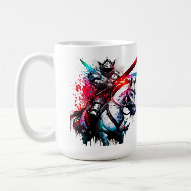  Vibrant Riddar-T-Shirt Kuddvar Glasunderlägg Kaffemugg (Vänster)