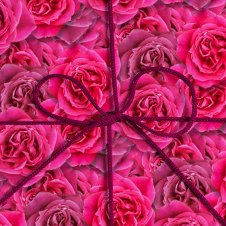 Vibrant Ro Flowers Seamless Mönster Blommigt Rosa  Presentpapper