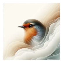 Vibrant Robin Bird Art Nature Illustration