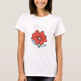 Vibrant röd blomma. t shirt
