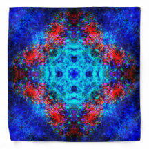 Vibrant röd och blå mandala