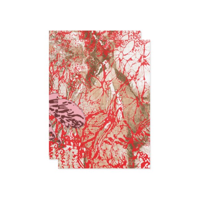 Vibrant röd väv med slitstarkt plommon inbjudningar (Fram/Back In Situ)