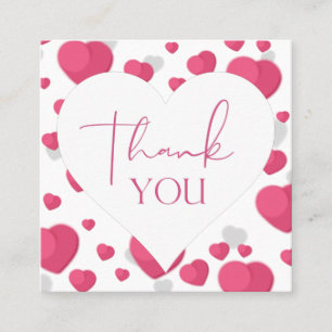 Vibrant Romantic Hearts Valentines day Tack Fyrkantigt Visitkort
