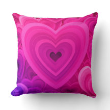 Vibrant Rosa Abstrakt Heart Dekorativ kudde - Mode