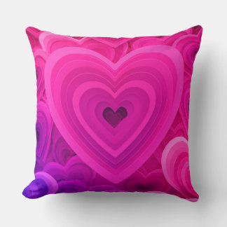Vibrant Rosa Abstrakt Heart Dekorativ kudde - Mode