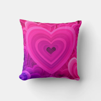 Vibrant Rosa Abstrakt Heart Dekorativ kudde - Mode