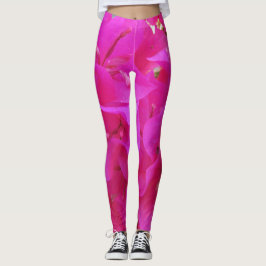 Vibrant Rosa Azalea Flower Petals Blommigt Photo Leggings