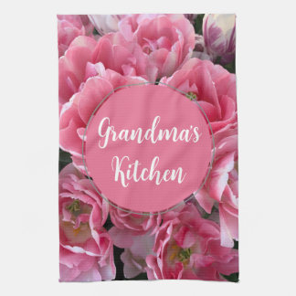 Vibrant Rosa Blommigt Grandmas kökshanddukar