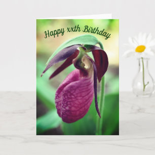 Vibrant Rosa Dam Slipper Personlig Birthday Kort