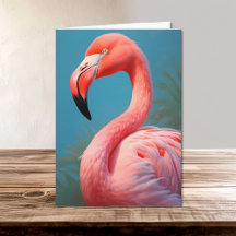 Vibrant Rosa Flamingo på en Himlar blå bakgrund