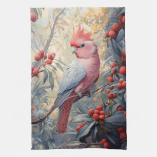 Vibrant Rosa Galah Cockatoo Kökshandduk