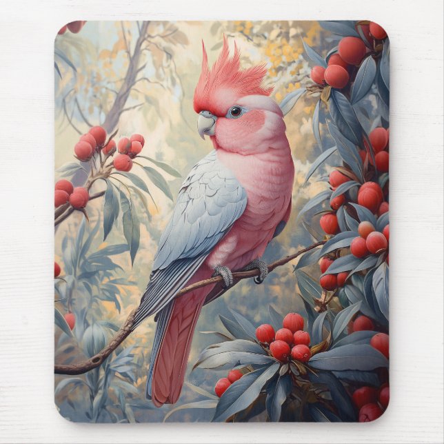 Vibrant Rosa Galah Cockatoo Musmatta (Framsidan)
