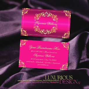 Vibrant Rosa Guld Ornate Sumptuous and Luxurious Visitkort