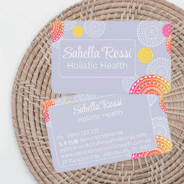 Vibrant Rosa Gult Random Mandala Personlig Visitkort