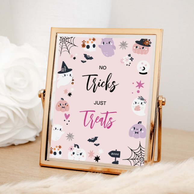 Vibrant Rosa Halloween Candy Party Sign Poster (Skapare uppladdad)