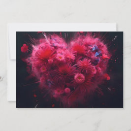 Vibrant Rosa Heart Burst Julkort
