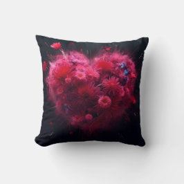 Vibrant Rosa Heart Burst Kudde