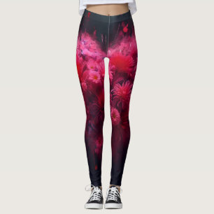 Vibrant Rosa Heart Burst Leggings
