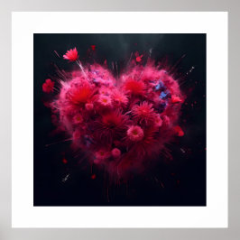 Vibrant Rosa Heart Burst Poster