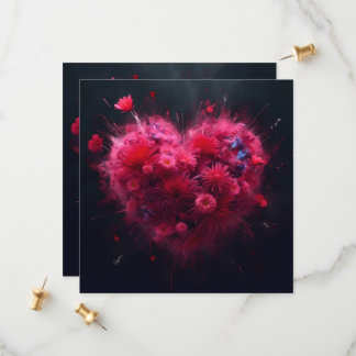 Vibrant Rosa Heart Burst Spara Datumet