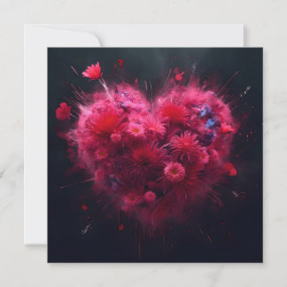Vibrant Rosa Heart Burst Tack Kort
