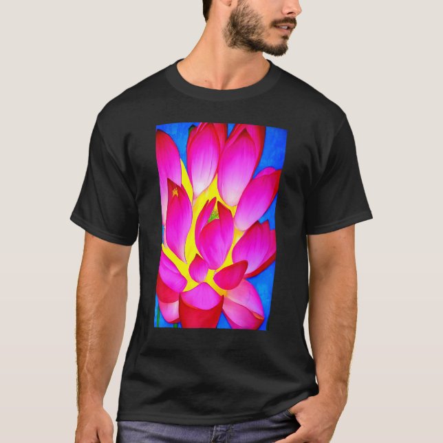 Vibrant Rosa Lotus för både Energi och fredliga dl T Shirt (Framsida)