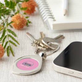 Vibrant Rosa Mix Master Metall Keychain Swirl Silverfärgad Nyckelring