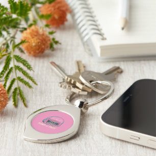 Vibrant Rosa Mix Master Metall Keychain Swirl Silverfärgad Nyckelring