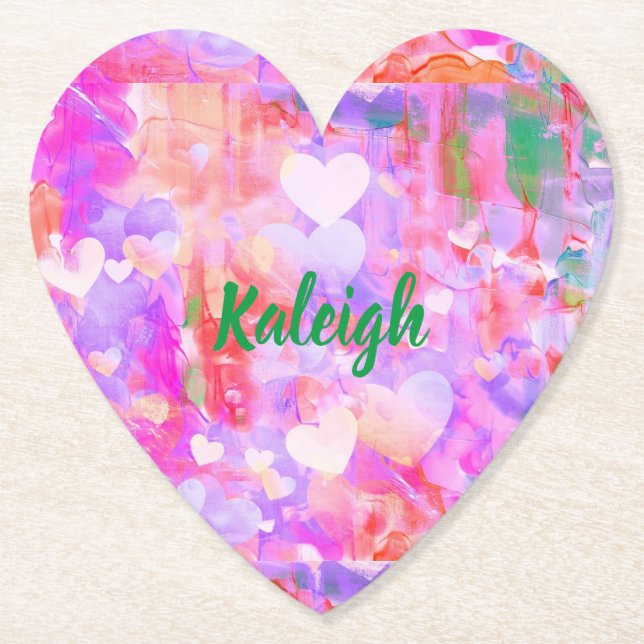 Vibrant Rosa Papper Underlägg (Framsida)