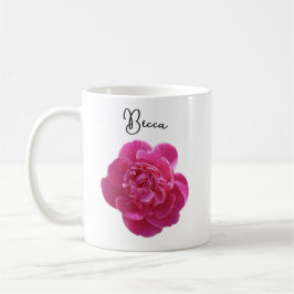Vibrant Rosa Peony Flower Personlig mugg