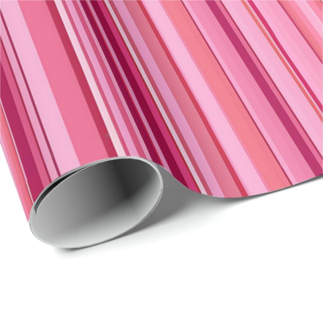 Vibrant Rosa Rand Gift Wrap Presentpapper (Rullad Hörn)