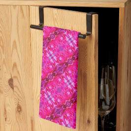 Vibrant rosa ros petals M-storlekt blommönster Kökshandduk