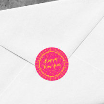 Vibrant Rosa Starburst-skript Gott nytt år