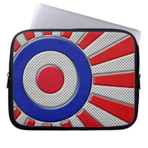 Vibrant Roundel Sunburst Design Carbon Fiber Stil Laptop Sleeve