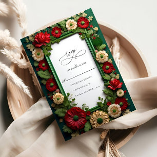 Vibrant Royal-Grönt Bouquet-Bröllop OSA-kort OSA Kort