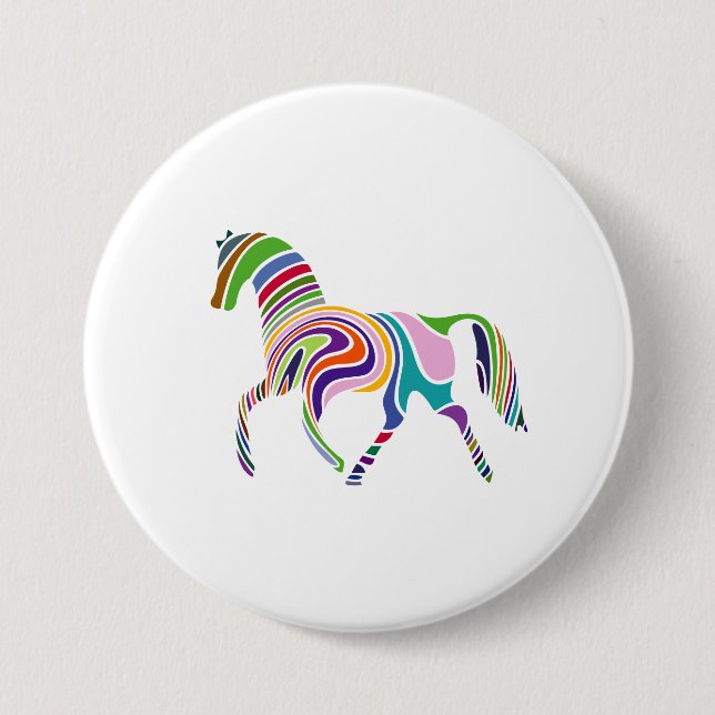Vibrant Running Horse Patches & Buttons Knapp (Framsida)