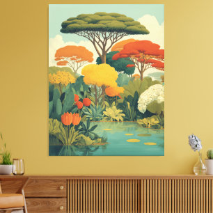 Vibrant Safari Jungle Scene Canvastryck