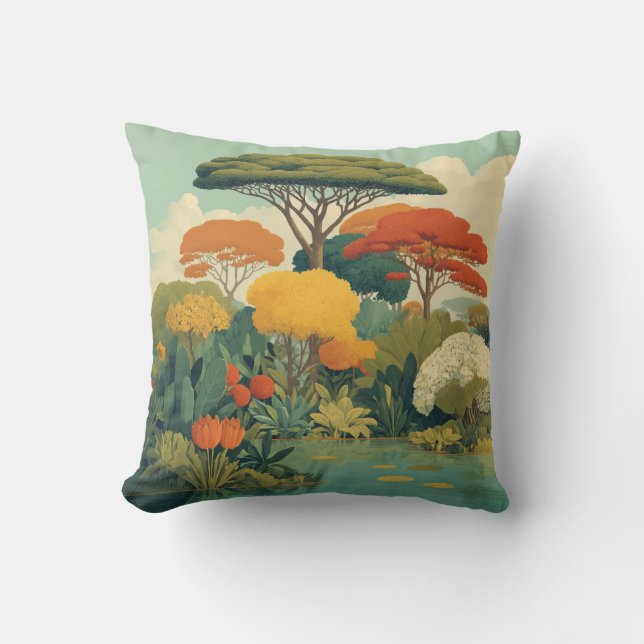 Vibrant Safari Jungle Scene Kudde (Framsida)