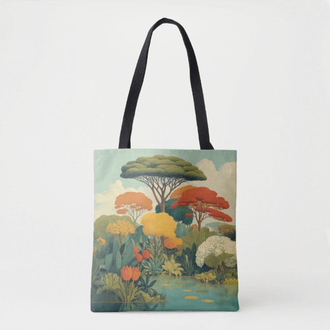Vibrant Safari Jungle Scene Tygkasse (Framsida)