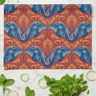 Vibrant Safari Tapestry Mönster - Vitlotus Kökshandduk