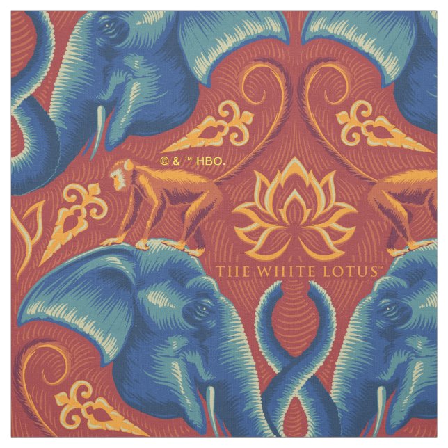 Vibrant Safari Tapestry Mönster - Vitlotus Tyg (Provkarta)
