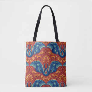 Vibrant Safari Tapestry Mönster - Vitlotus Tygkasse