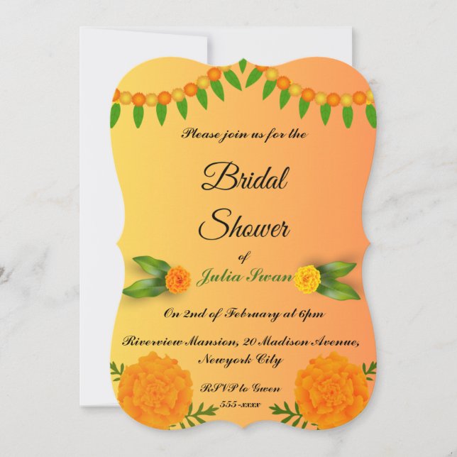 Vibrant Saffron Gult Inbjudningskort för möhippan (Framsida)